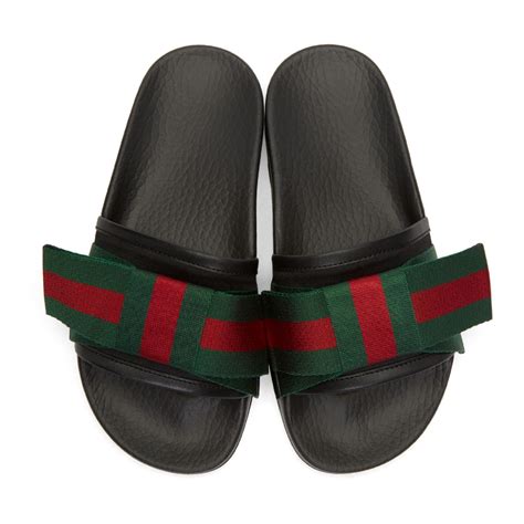 gucci pool slides women's|all black Gucci slides women's.